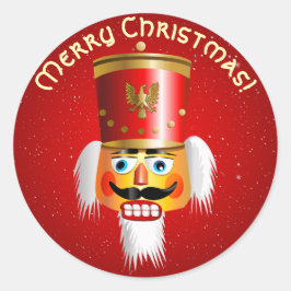 Grappige Xmas Notenkraker Ronde Sticker