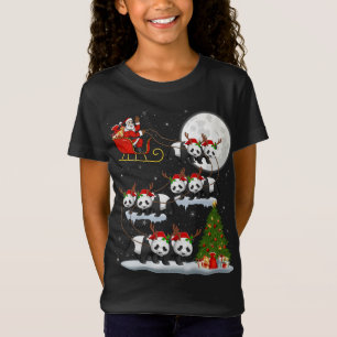 Grappige Xmas Verlichting Boom Santa Riding Panda  T-shirt