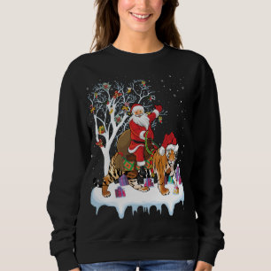 Grappige Xmas Verlichting Boom Santa Riding Tiger Trui
