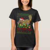 Grappige Xmas Verlichting Boom Santa Ugly Platypus T-shirt (Voorkant)