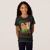 Grappige Xmas Verlichting Boom Santa Ugly Shiba In T-shirt (Voorkant volledig)