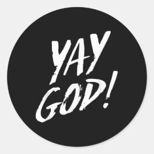 Grappige Yay God Grafisch Jezus Christelijke Relig Ronde Sticker