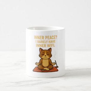 Grappige Yoga Cat Mok voor WiFi Liefhebbers