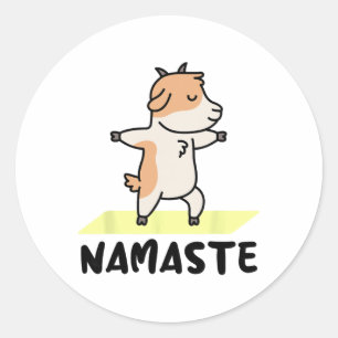 Grappige Yoga Dier Ontwerpen - Namaste - Schattige Ronde Sticker