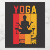 Grappige yoga en wijn lotus pose etiket (Enkel label)