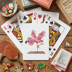 Grappige Yoga Flamingo Workout Mislukking Pokerkaarten