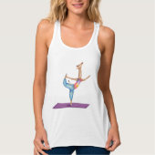 Grappige yoga giraf mouwloze tank top (Voorkant)