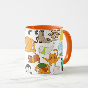 grappige yoga houdingen met dieren mok