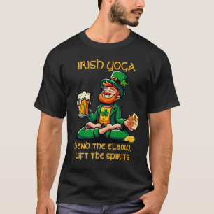 Grappige yoga Ierse grap bier traditie Ierland tro T-shirt
