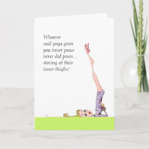 Grappige yoga pose kaart geschikt voor framing!