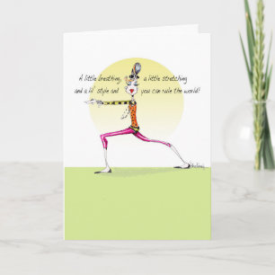 Grappige Yoga Pose vrouw verjaardagskaart Kaart