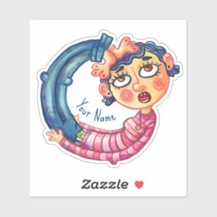 Grappige Yoga Pose waterverf Custom Sticker