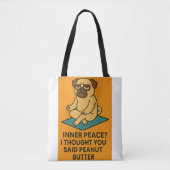 Grappige Yoga Pug Canvas tas (Voorkant)