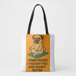 Grappige Yoga Pug Canvas tas