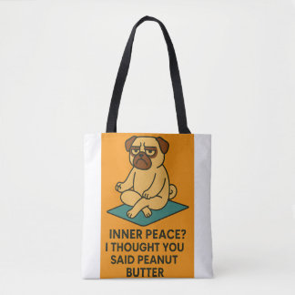 Grappige Yoga Pug Canvas tas