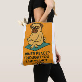 Grappige Yoga Pug Canvas tas (Dichtbij)