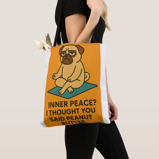 Grappige Yoga Pug Canvas tas (Dichtbij)