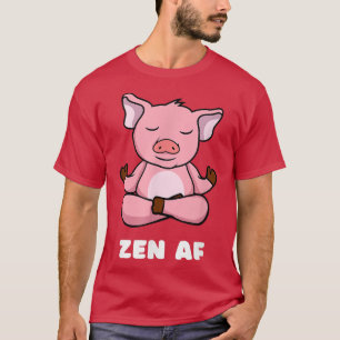 Grappige Yoga Varken Zen AF Mediterend Kalm Relaxt T-shirt