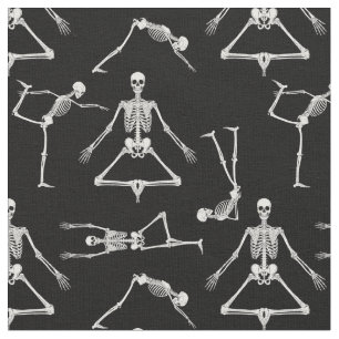 grappige yogaskeletten stof
