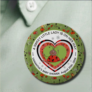 Grappige yogastretch lieveheersbeestje hart baby s ronde button 5,7 cm