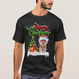 Grappige Yorkie-hondliefhebber Kerstverlichting Yo T-shirt