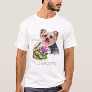 Grappige Yorkie Pasen Quote, Kleurrijke Eieren, Yo T-shirt