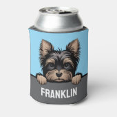 Grappige Yorkie Schattigee Peeking Yorkshire Terri Blikjeskoeler (Blikje Achterkant)