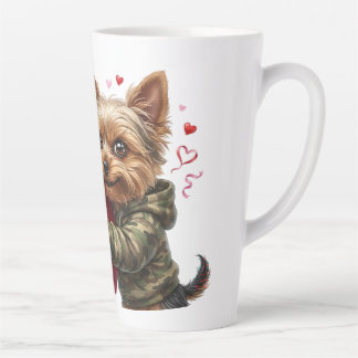 Grappige Yorkie Valentijnsmok | Schattig Yorkie Ca Latte Mok