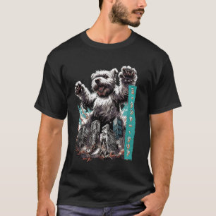 Grappige Yorkshire Terrier Hond Yorkie Kaiju Monst T-shirt