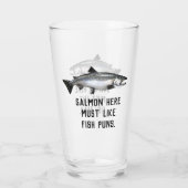 Grappige zalm Vist Mannen grap Glas (Achterkant)