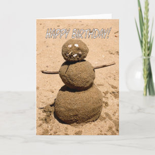 Grappige Zand Persoon - Gefeliciteerd met Verjaard Kaart