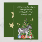 Grappige Zebra kerstboom vakantie Kaart (Voorkant / Achterkant)