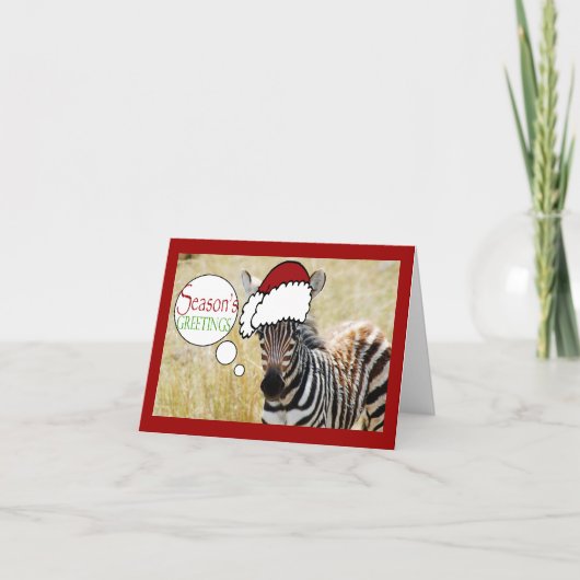 Grappige zebra kerstgroet bedrijf feestdagen kaart (Voorkant)