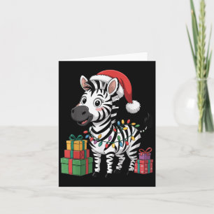 Grappige Zebra Kerstman Hoed Dieren Liefhebbers Le Kaart