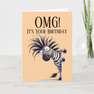 Grappige Zebra thema Verjaardag Kaart