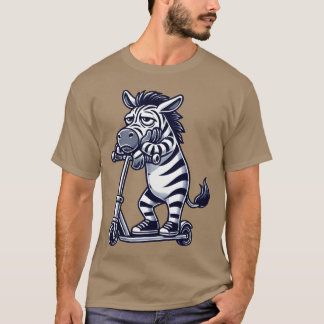 Grappige zebra verveling geïrriteerd cartoon rolle t-shirt