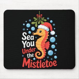 Grappige Zee Paard Kerstmis Zeepaardje Kerstman Ho Muismat