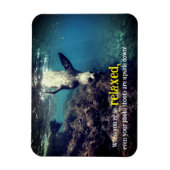 Grappige zeeen leeuw onder water magneet (Verticaal)