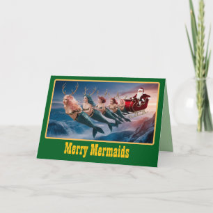 Grappige Zeemeermin Kerstvakantie Kaart