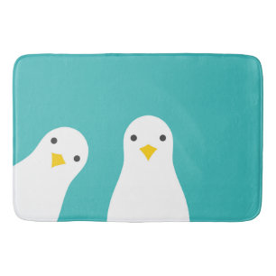 Grappige zeemeeuwen illustratie turquoise badmat