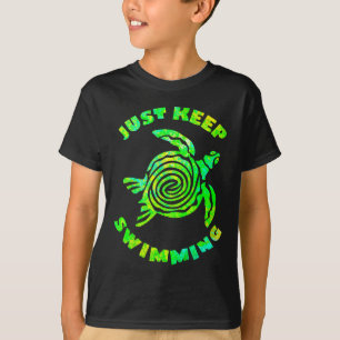 Grappige zeeschildpad blijf gewoon zwemmen oceaan t-shirt
