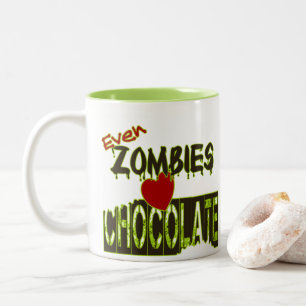 Grappige zelfs zombies hart chocolade mok