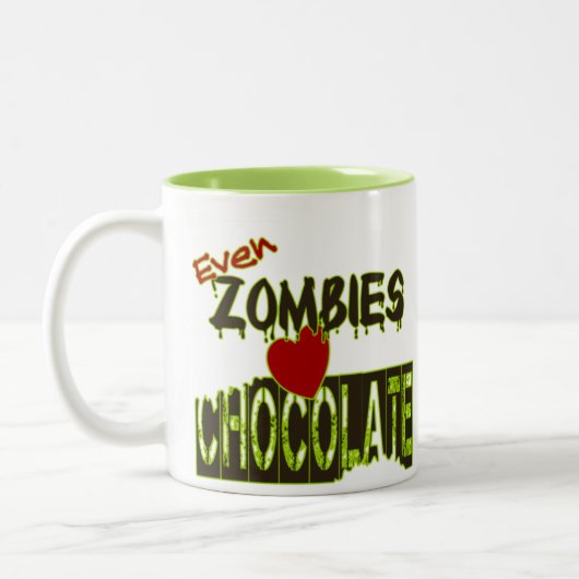 Grappige zelfs zombies hart chocolade mok (Links)