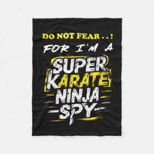 Grappige zelfspot Super Karate Ninja Spion Fleece Deken