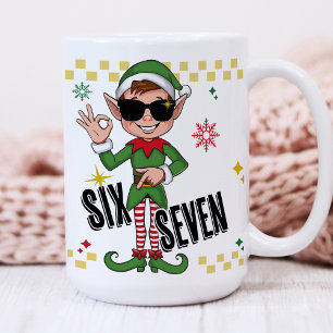 Grappige Zes Zeven 67 6 7 Meme Kerst Elf Feestdag Koffiemok