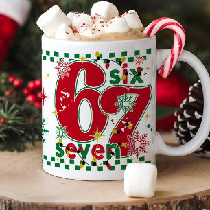 Grappige Zes Zeven 67 6 7 Meme Leuk Kerstcadeau Koffiemok