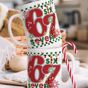 Grappige Zes Zeven 67 6 7 Meme Leuk Kerstfeest 15 Koffiemok