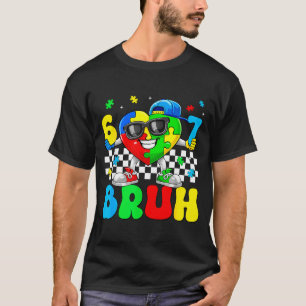 Grappige zes zeven 67 bruh 6 7 puzzel autisme t-shirt