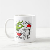 Grappige Zes Zeven 67 Meme 6 7 Kerst Elf Hand Jong Koffiemok (Links)