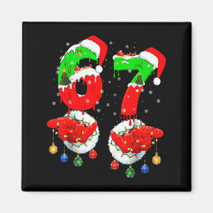 Grappige Zes Zeven 67 Meme 6 7 Kerstman Santa Hand Magneet